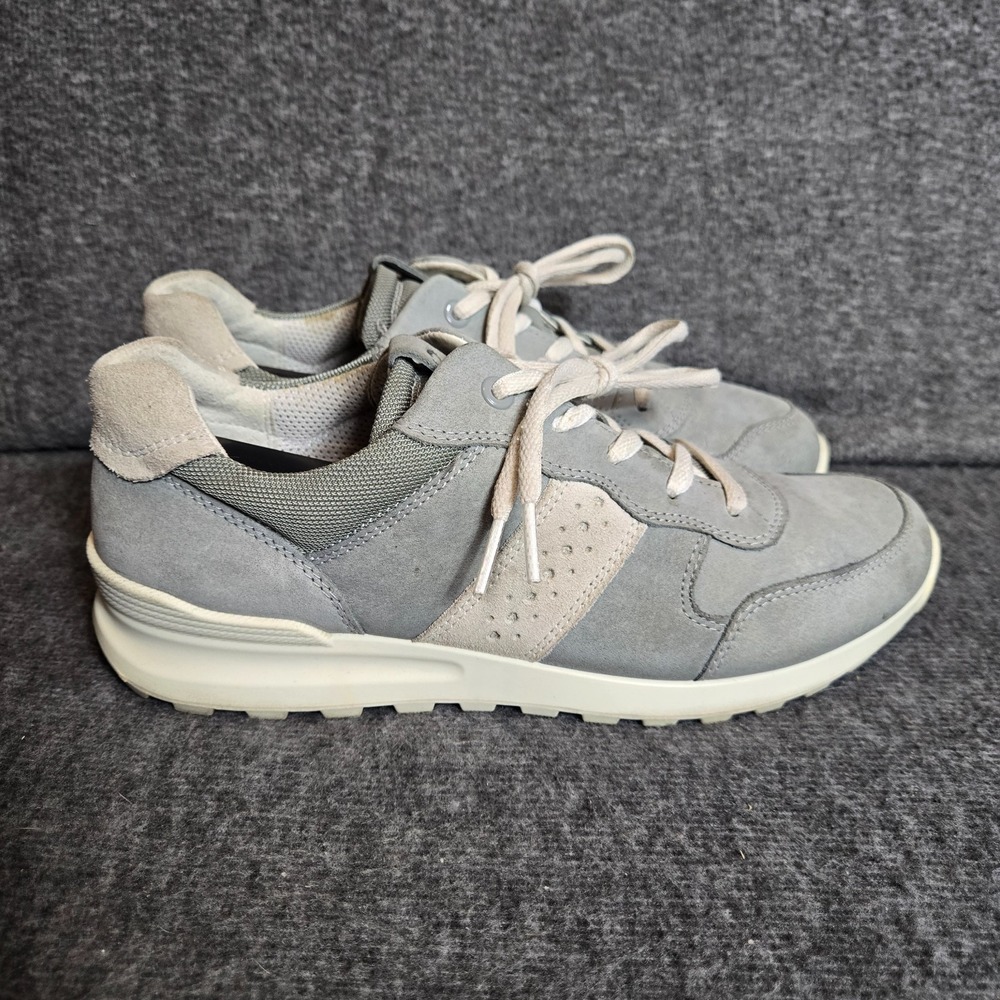 Ecco Shoes Cs20 Womens 39 Walking‎ Lace Up Sneakers Gray Leather Low Top Comfort